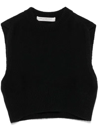 Philosophy Di Lorenzo Serafini Cropped Vest In Black