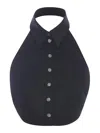 Philosophy Di Lorenzo Serafini Pleat-detail Satin Crop Top In Black