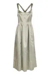 Philosophy Di Lorenzo Serafini Midi Dress With Crossed Straps In Green