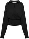 Philosophy Di Lorenzo Serafini Philosophy Di Lorenzo Serafin Draped Poplin Shirt In Black  