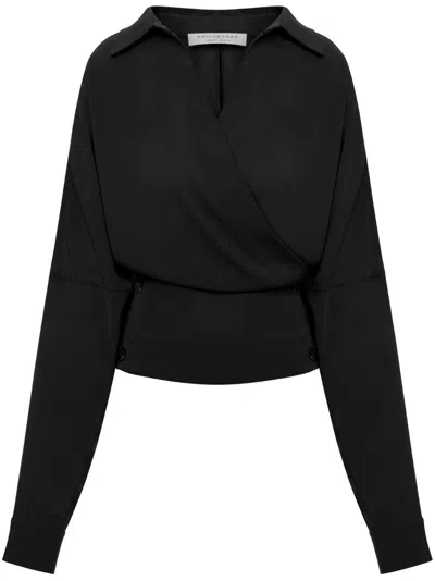 PHILOSOPHY DI LORENZO SERAFINI CROSSED CRÊPE SHIRT