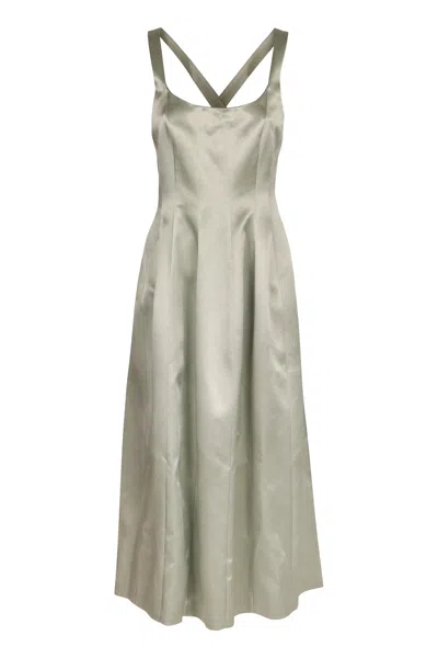 Philosophy Di Lorenzo Serafini Cross-back Mini Dress With Satin Finish In Green