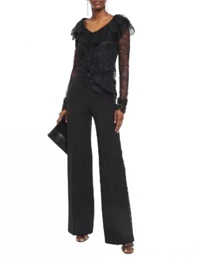 Philosophy Di Lorenzo Serafini Crystal-embellished Crepe Flared Pants In Black
