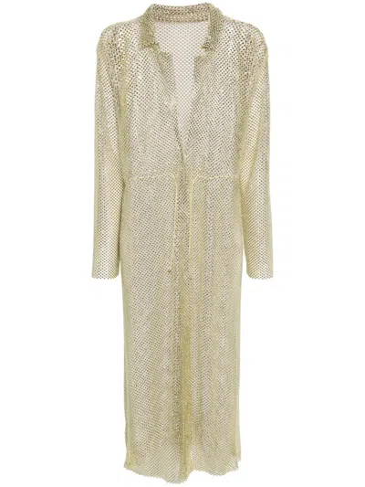 Philosophy Di Lorenzo Serafini Crystal-embellished Midi Shirt Dress In Fantasy Print Green