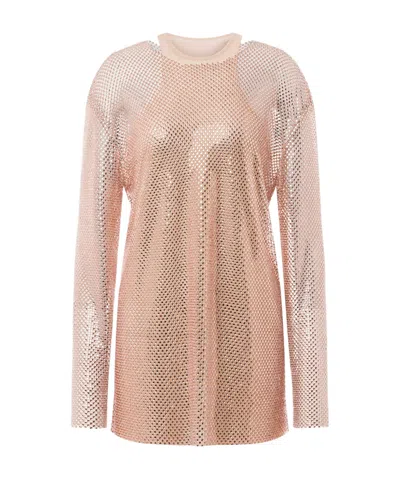 Philosophy Di Lorenzo Serafini Crystal Mini Dress In Nude