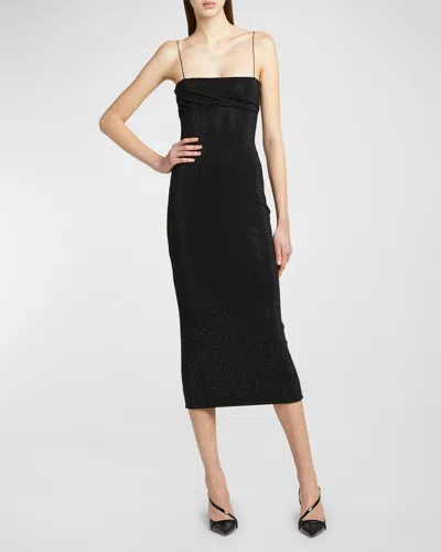 Philosophy Di Lorenzo Serafini Crystal Strass Empire-waist Sleeveless Midi Dress In Black