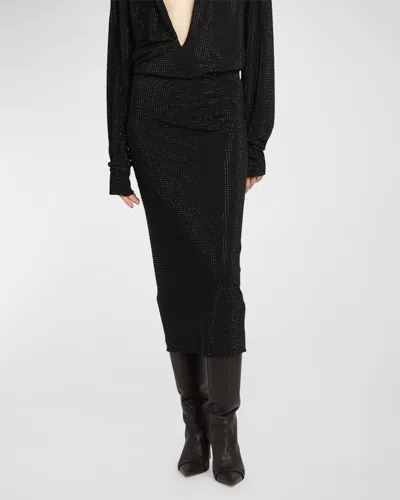 Philosophy Di Lorenzo Serafini Crystal Strass Midi Skirt In Black
