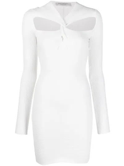 Philosophy Di Lorenzo Serafini Cut-out Detail Ribbed Mini Dress In White