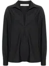 Philosophy Di Lorenzo Serafini Grey Shirt With Open Collar And V Neck In Stretch Viscose Woman In Grey