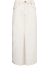 Philosophy Di Lorenzo Serafini Front Slit 5 Pockets Denim Skirt In White