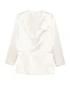 Philosophy Di Lorenzo Serafini Double Breasted Satin Blazer In White