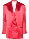 Philosophy Di Lorenzo Serafini Double-breasted Satin Blazer In Rot