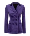 Philosophy Di Lorenzo Serafini Double-breasted Tailored Velvet Blazer In Purple