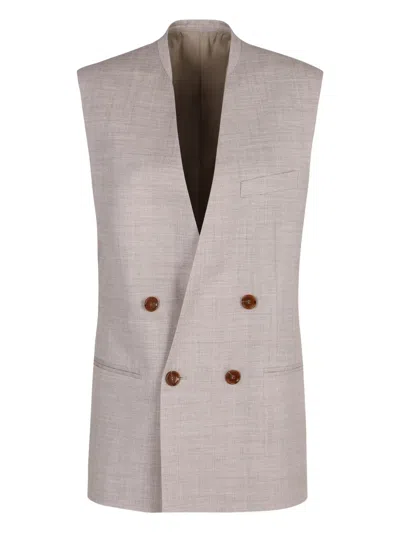 Philosophy Di Lorenzo Serafini Double-breasted Vest In Gray