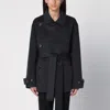 Philosophy Di Lorenzo Serafini Elegant Grey Wool Belted Jacket