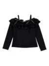 Philosophy Di Lorenzo Serafini Double-frill Shoulder-baring Top In Black