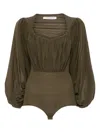 Philosophy Di Lorenzo Serafini Draped Bodysuit In Green