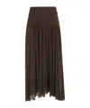 Philosophy Di Lorenzo Serafini Draped-detail Pleated Asymmetric Skirt In Brown