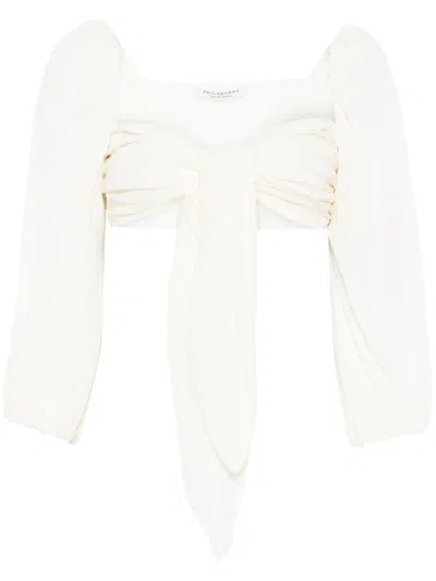 Philosophy Di Lorenzo Serafini Draped-detail Top In Neutrals