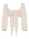 Philosophy Di Lorenzo Serafini Draped-detail Top In Neutrals