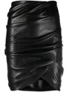 Philosophy Di Lorenzo Serafini Draped Faux-leather Miniskirt In Schwarz
