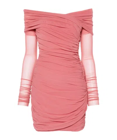 Philosophy Di Lorenzo Serafini Draped Mini Dress In Orange