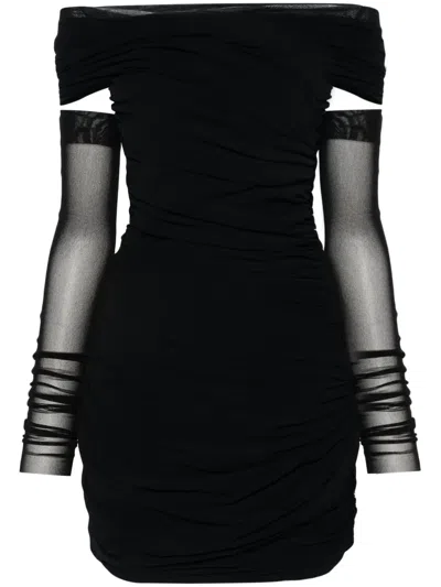 Philosophy Di Lorenzo Serafini Draped Mini Dress In Black