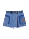 Philosophy Di Lorenzo Serafini Draped-panel Denim Shorts In Blue