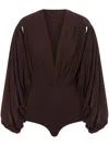 Philosophy Di Lorenzo Serafini Deep V-neck Jumpsuit In Brown