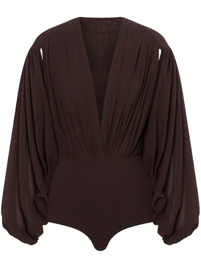 PHILOSOPHY DI LORENZO SERAFINI DRAPED-SLEEVE TOP