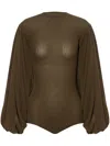 Philosophy Di Lorenzo Serafini Draped-sleeve Top In Brown