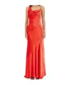 Philosophy Di Lorenzo Serafini Long Draped Velvet Dress With Asymmetric Neckline