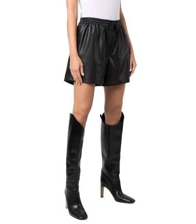 Philosophy Di Lorenzo Serafini Drawstring Faux-leather Shorts In Black