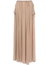 Philosophy Di Lorenzo Serafini Beige Maxi Skirt With Gathered Waist In Neutrals
