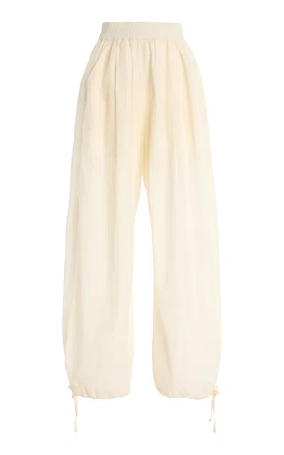 Philosophy Di Lorenzo Serafini Drawstring Nylon Pants In Ivory