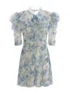 Philosophy Di Lorenzo Serafini Minidress In Tulle With Floral Print In Blue