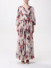 Philosophy Di Lorenzo Serafini Blur Floral-print Pleated Midi Wrap Dress In Beige