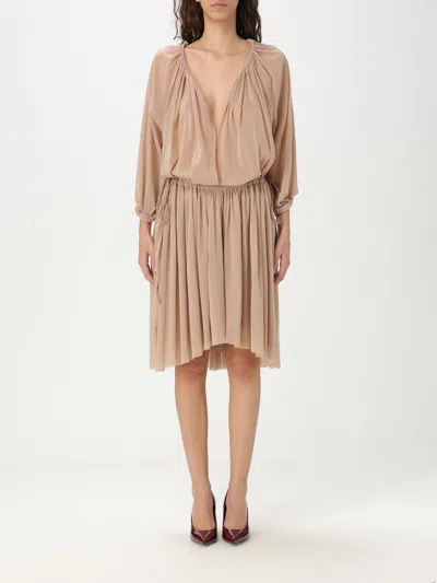 Philosophy Di Lorenzo Serafini V-neck Pleated Midi Dress In Brown