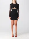 Philosophy Di Lorenzo Serafini Lace Dress With Cut-out Detail In Black