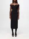 Philosophy Di Lorenzo Serafini Off-the-shoulder Tech Crepe Midi Dress In Schwarz