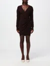 Philosophy Di Lorenzo Serafini V-neck Wrap Long-sleeved Dress In Brown