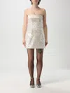 Philosophy Di Lorenzo Serafini Mini Ivory Dress With Sequins In Cream