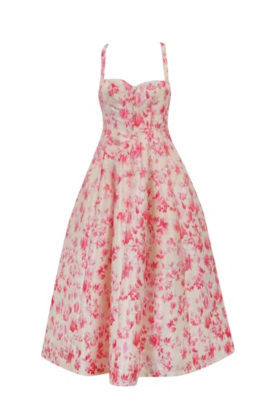 Philosophy Di Lorenzo Serafini Dress With Pink Floral Print In Rosa