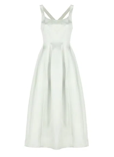 Philosophy Di Lorenzo Serafini Knee Length Square Neckline Satin Dress In White