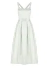 Philosophy Di Lorenzo Serafini Knee Length Square Neckline Satin Dress In Green