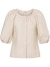 Philosophy Di Lorenzo Serafini Striped Blouse With Buttons In Beige