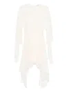 Philosophy Di Lorenzo Serafini Ivory Layered Evening Dress With Asymmetrical Hemline In Beige