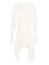 Philosophy Di Lorenzo Serafini Ivory Layered Evening Dress With Asymmetrical Hemline In Beige