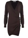 Philosophy Di Lorenzo Serafini V-neck Wrap Long-sleeved Dress In Brown