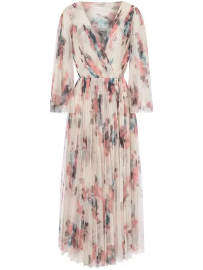 Philosophy Di Lorenzo Serafini Dresses In Fantasy Print Beige